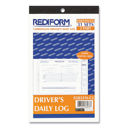 Image of Rediform® S5031NCL Driver's Daily Log Book, Two-Part Carbonless, 8.75 x 5.38, 31 Forms Total