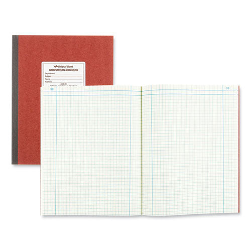 Image of National® 43648 Computation Notebook, Quadrille Rule (4 sq/in), Brown Cover, (75) 11.75 x 9.25 Sheets