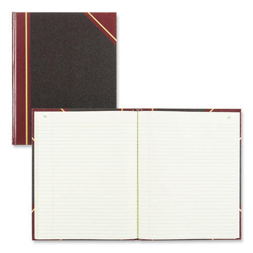Image of National® 56231 Texthide Eye-Ease Record Book, Black/burgundy/gold Cover, 10.38 X 8.38 Sheets, 300 Sheets/book