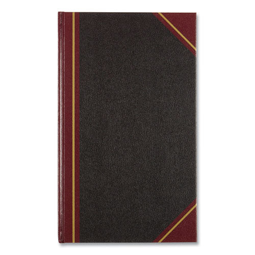 Image of National® 57131 Texthide Eye-Ease Record Book, Black/burgundy/gold Cover, 14.25 X 8.75 Sheets, 300 Sheets/book
