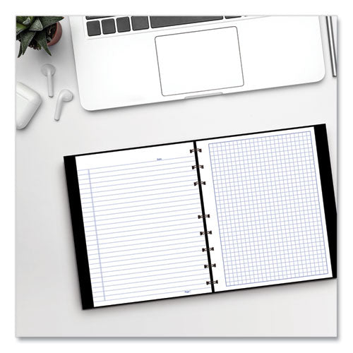 Image of Blueline® A44C.81 NotePro Quad Notebook, Data/Lab-Record Format with Narrow and Quadrille Rule Sections, Black Cover, (96) 9.25 x 7.25 Sheets