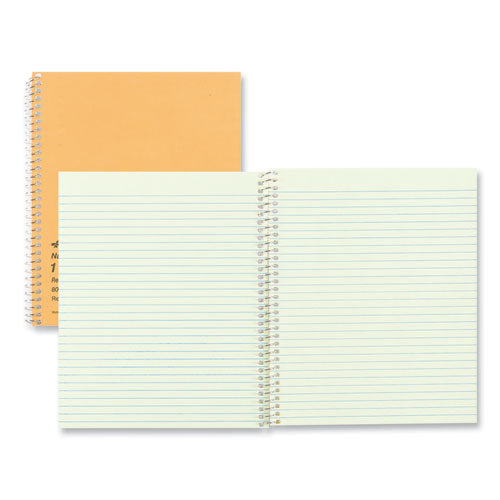 Image of National® 33004 Single-Subject Wirebound Notebooks, Narrow Rule, Brown Board Cover, (80) 8.25 x 6.88 Eye-Ease Green Sheets
