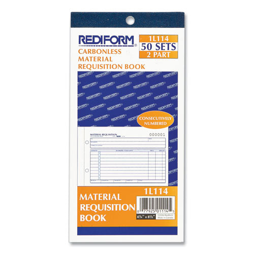 Image of Rediform® 1L114 Material Requisition Book, Two-Part Carbonless, 7.88 x 4.25, 50 Forms Total