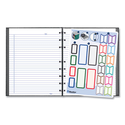 Image of Blueline® A7150.BLK NotePro Notebook, 1-Subject, Narrow Rule, Black Cover, (75) 9.25 x 7.25 Sheets