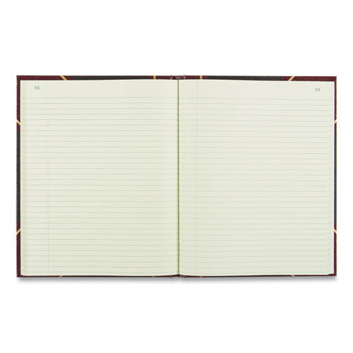 Image of National® 56211 Texthide Eye-Ease Record Book, Black/burgundy/gold Cover, 10.38 X 8.38 Sheets, 150 Sheets/book