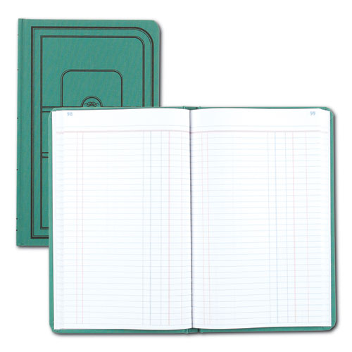 Image of National® A66500J Tuff Series Accounting Journal, Single-Page 8-Column Accounting Format, Green Cover, 12 X 7.5 Sheets, 500 Sheets/book