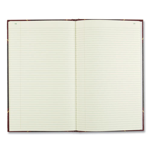 Image of National® 57131 Texthide Eye-Ease Record Book, Black/burgundy/gold Cover, 14.25 X 8.75 Sheets, 300 Sheets/book