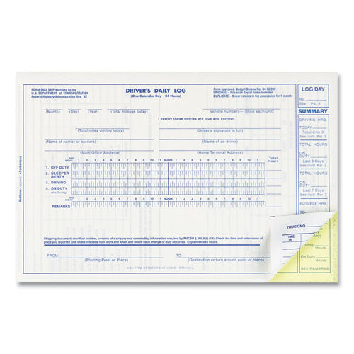 Image of Rediform® S5031NCL Driver's Daily Log Book, Two-Part Carbonless, 8.75 x 5.38, 31 Forms Total