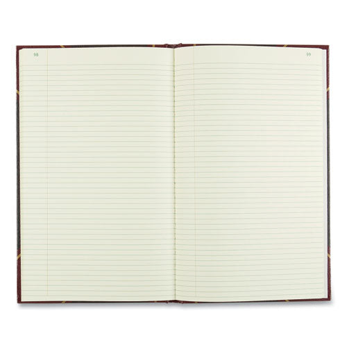Image of National® 57151 Texthide Record Book, 1-Subject, Medium/College Rule, Black/Burgundy Cover, (500) 14 x 8.5 Sheets