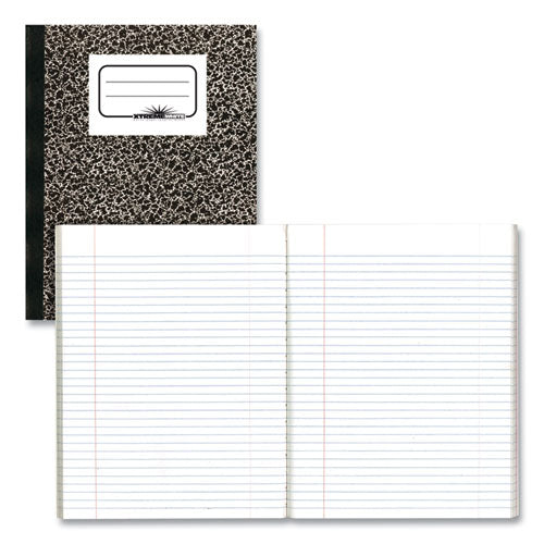 Image of National® 43461 Composition Book, Medium/College Rule, Black Marble Cover, (80) 10 x 7.88 Sheets