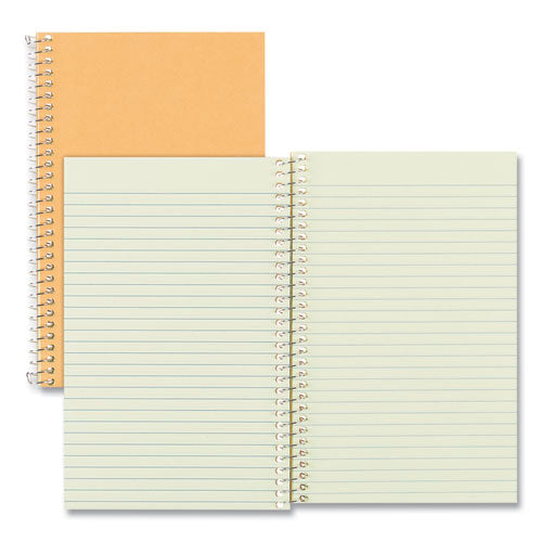 Image of National® 33002 Single-Subject Wirebound Notebooks, Narrow Rule, Brown Board Cover, (80) 7.75 x 5 Eye-Ease Green Sheets