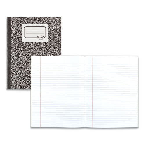 Image of National® 43481 Composition Book, Medium/College Rule, Black Marble Cover, (80) 11 x 8.38 Sheets