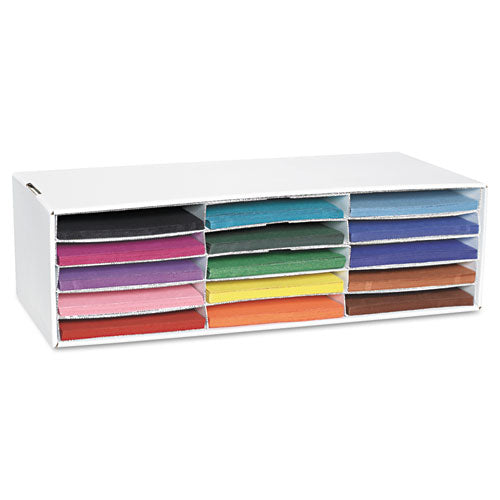 Image of Pacon® P001310 Classroom Keepers Letter-Size Construction Paper Sorter/Storage Box, 15 Compartments, 29.25 x 12.88 x 9.38, White