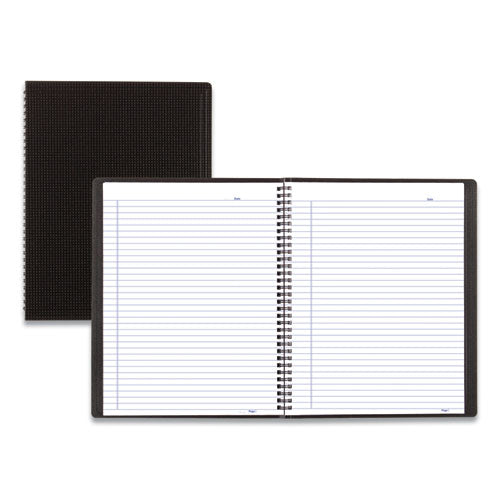 Image of BluelineÂ® Duraflex Poly Notebook, 1-Subject, Medium/College Rule, Black Cover, (80) 11 x 8.5 Sheets