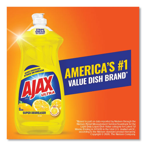 Image of Ajax® 144673 Dish Detergent, Lemon Scent, 28 Oz Bottle