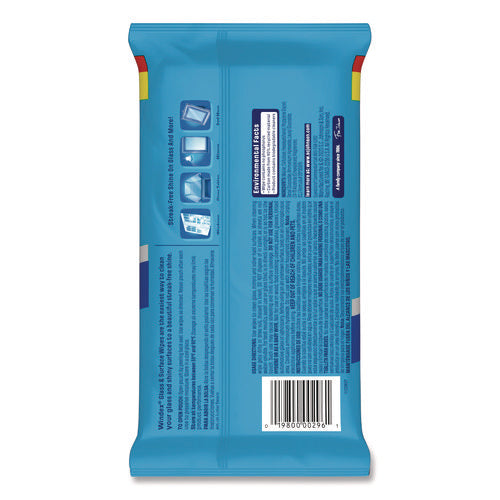 Image of Windex® 378032 Glass and Surface Wet Wipe, Cloth, 7 x 8, Unscented, White, 38/Pack, 12 Packs/Carton