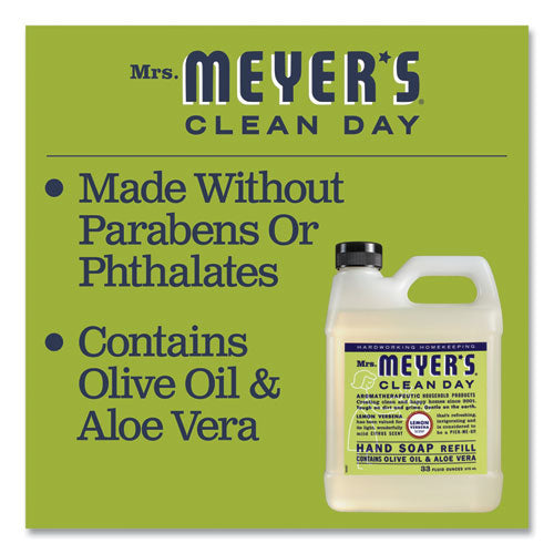 Image of Mrs. Meyer's® 373219 Clean Day Liquid Hand Soap Refill, Lemon Verbena Scent, 33 oz
