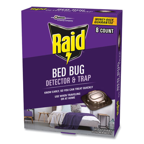 Image of Raid® 674798 Bed Bug Detector and Trap, 0.19 lb Trap, 8 Traps/Box, 6/Carton