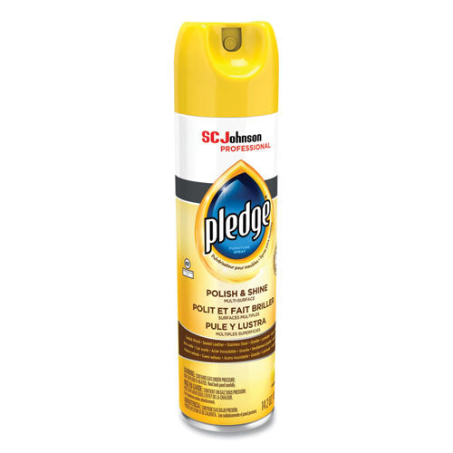 Image of Pledge® 301168 Furniture Polish, Lemon, 14.2 Oz Aerosol Spray