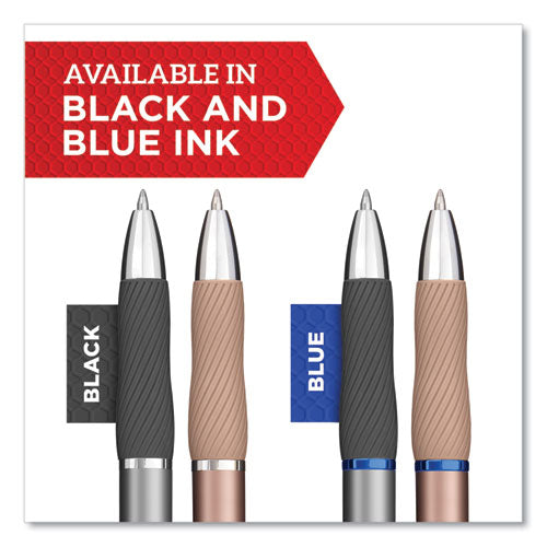 Image of Sharpie® S-Gel 2147526 S-Gel Premium Metal Barrel Gel Pen, Retractable, Medium 0.7 Mm, Black Ink, Champagne Barrel, Dozen