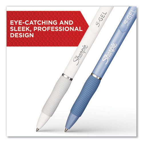 Image of Sharpie® S-Gel 2126236 S-Gel Fashion Barrel Gel Pen, Retractable, Medium 0.7 Mm, Black Ink, Pearl White Barrel, Dozen