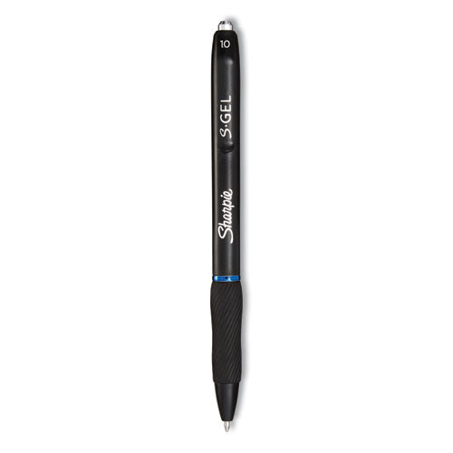Image of Sharpie® S-Gel 2096127 S-Gel High-Performance Gel Pen, Retractable, Bold 1 Mm, Blue Ink, Black Barrel, 36/pack
