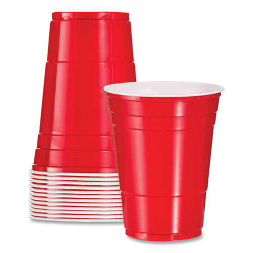 Image of Dart® P16R SOLO Party Plastic Cold Drink Cups, 16 oz, Red, 50/Pack