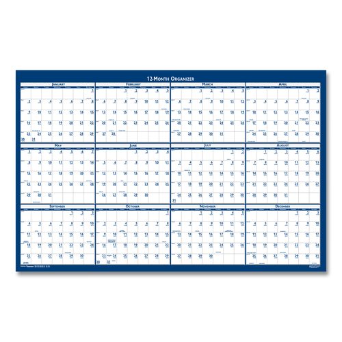 Image of 12-Month Wall Calendar - Erasable - 2026 - 24" x 37", 1 Each