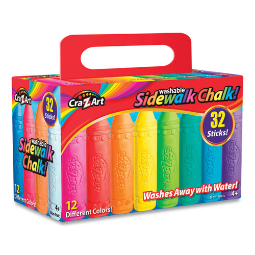 Image of Cra-Z-Art® 10817N-6 Washable Sidewalk Chalk, 12 Assorted Colors, 32 Sticks/box