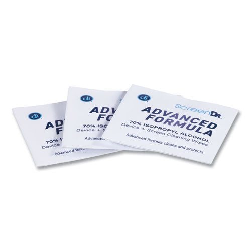 Image of Digital Innovations 32347 ScreenDr Device and Screen Cleaning Wipes, Includes 60 Individually Wrapped Wipes and 8" Microfiber Cloth, 6 x 5, White
