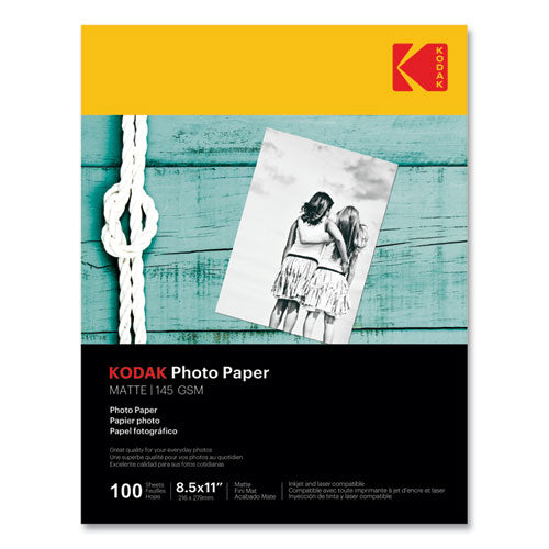 Image of Kodak Photo Paper, 7.2 Mil, 8.5 X 11, Matte White, 100/pack