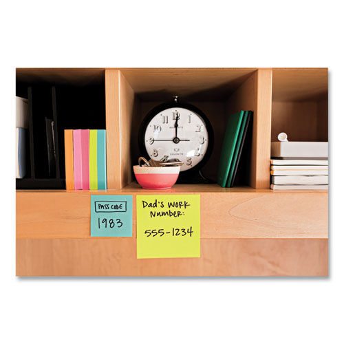 Image of Post-it® Notes Super Sticky 4423-15SSMIA Pads in Supernova Neon Colors, (6) Unruled 2" x 2", (5) Unruled 3" x 3", (4) Note Ruled 4" x 4", 45 Sheets/Pad, 15 Pads/Set