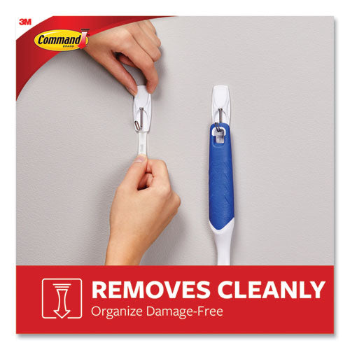 Image of Command 1706513NA Medium Wire Hooks, Metal Wire, Silver/White, Supports 2 lb, 13/Pack