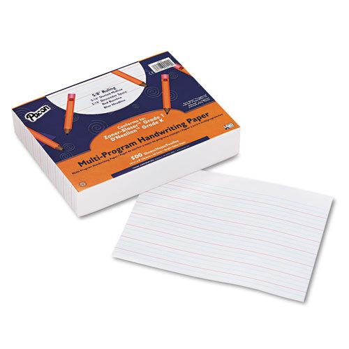Image of Pacon® P2420 Multi-Program Handwriting Paper, 16 lb, 5/8" Long Rule, One-Sided, 8 x 10.5, 500 Sheets/Ream