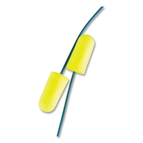 Image of 3M 311-4106 E-A-Rsoft Metal Detectable Soft Foam Earplugs, Corded, 32 dB NRR, One Size Fits Most, Yellow Bullet Plugs, 200/Box