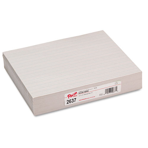 Image of Pacon® P2637 Skip-A-Line Ruled Newsprint Paper, 1/2" Two-Sided Long Rule, 8.5 X 11, 500/pack