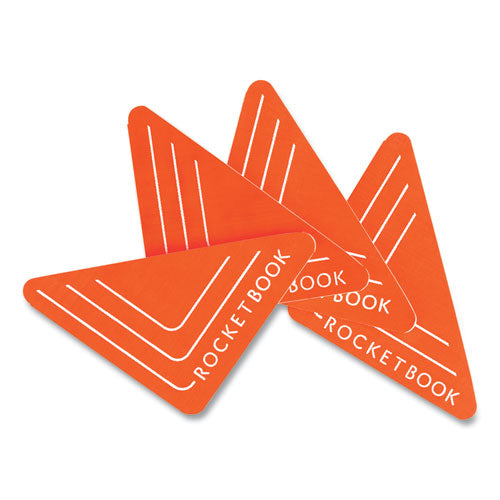 Image of Rocketbook RAB4R-ORG Beacons Smart Stickers for Whiteboards, Reusable Triangles, 2.5" x 2.5", Fluorescent Orange, 4 Pieces