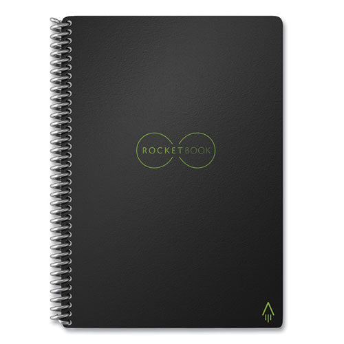 Image of Rocketbook RNCEDM-BLK Core Smart Notebook, Dotted Rule (4 sq/in), Black Cover, (18) 8.8 x 6 Sheets