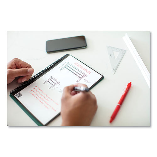 Image of Rocketbook RNCEDM-BLK Core Smart Notebook, Dotted Rule (4 sq/in), Black Cover, (18) 8.8 x 6 Sheets