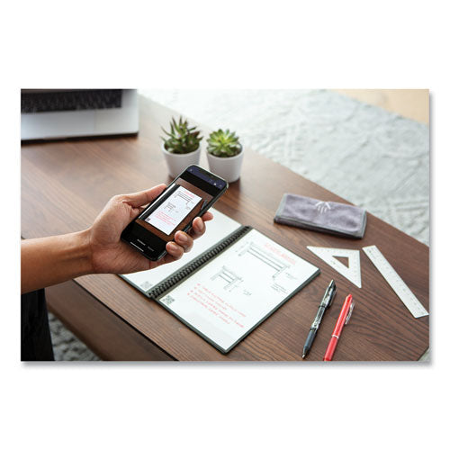Image of Rocketbook RNCEDM-BLK Core Smart Notebook, Dotted Rule (4 sq/in), Black Cover, (18) 8.8 x 6 Sheets