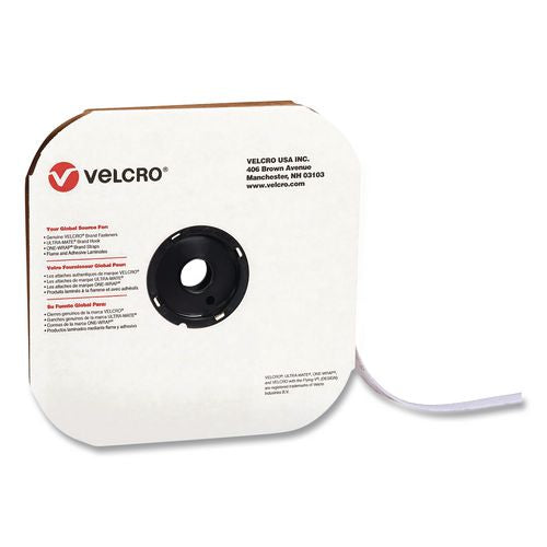 Image of VELCRO® Brand 190821 Sticky-Back Fasteners, Loop Side, 0.63" x 75 ft, White
