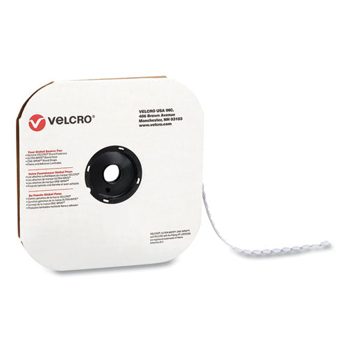 Image of VELCRO® Brand 192245 Sticky-Back Fasteners, Loop Side, 0.5" dia, White, 1,440/Carton
