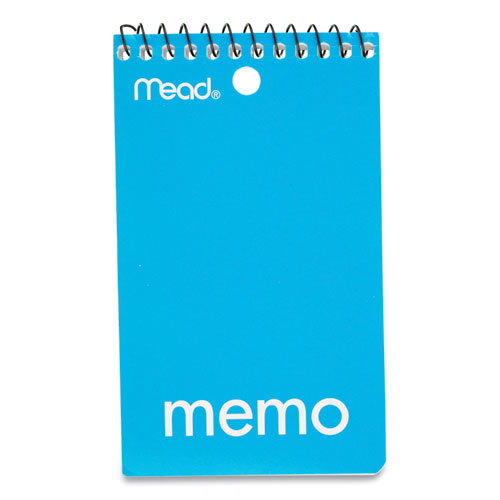 Image of Mead® 45354 Wirebound Memo Pad, Randomly Assorted Cover Colors, Medium/College Rule, (60) White 3 x 5 Sheets