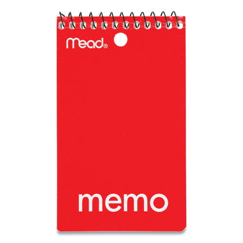 Image of Mead® 45354 Wirebound Memo Pad, Randomly Assorted Cover Colors, Medium/College Rule, (60) White 3 x 5 Sheets