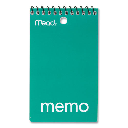 Image of Mead® 45354 Wirebound Memo Pad, Randomly Assorted Cover Colors, Medium/College Rule, (60) White 3 x 5 Sheets