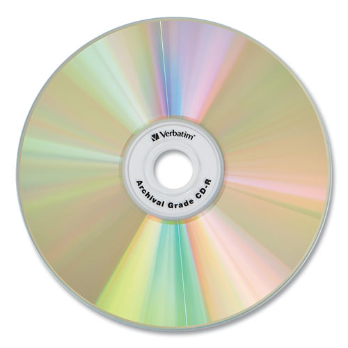 Image of Verbatim® 96159 Cd-R Archival Grade Recordable Disc, 700 Mb/80 Min, 52x, Spindle, Gold, 50/pack