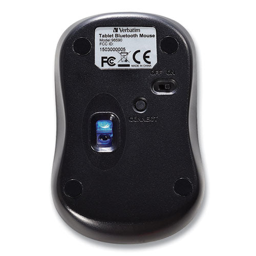 Image of Verbatim® 98590 Bluetooth Wireless Tablet Multi-Trac Blue Led Mouse, 2.4 Ghz Frequency/30 Ft Wireless Range, Left/right Hand Use, Graphite