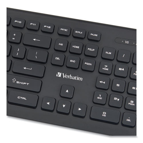 Image of Verbatim® 99793 Wireless Slim Keyboard, 103 Keys, Black