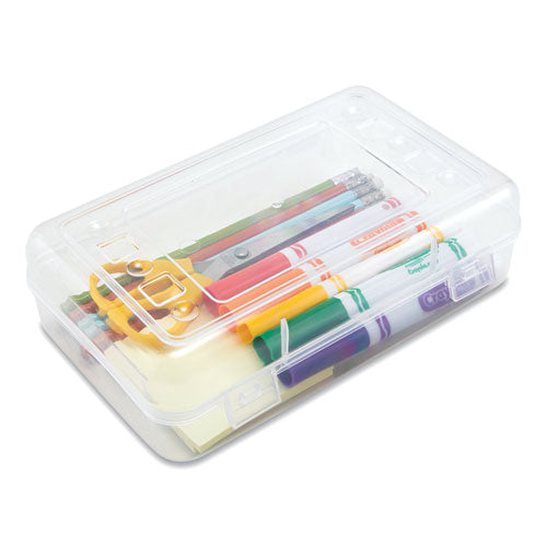 Image of Advantus 34104 Clear Pencil Box, 8.5" x 5.25" x 2.5", Clear