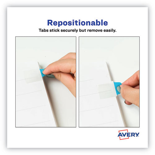 Image of Avery® 74760 Ultra Tabs Repositionable Tabs, Mini Tabs: 1" x 1.5", 1/5-Cut, Assorted Colors, 40/Pack